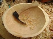 Carving With A Traditional Adze