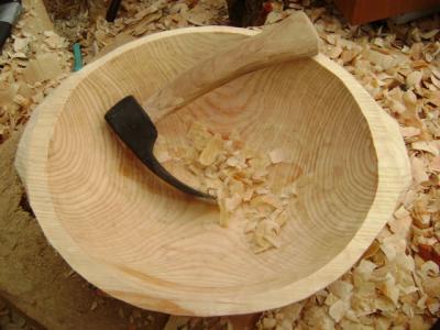 Carving with a Traditional Adze