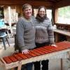 Rejeanne's newly built marimba - Don's workshop